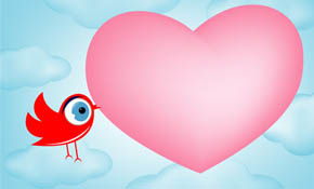 Valentines Day Bird Card